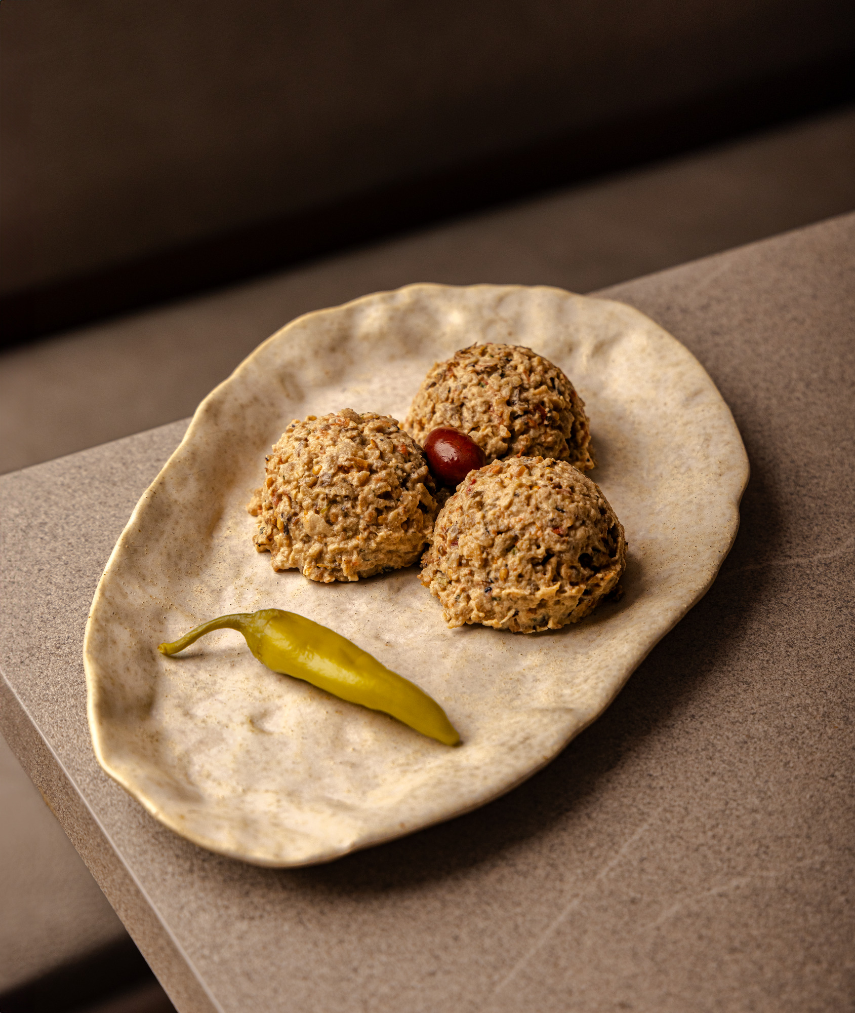 Melitzana salata — aubergine-voorgerecht bij Thessalia